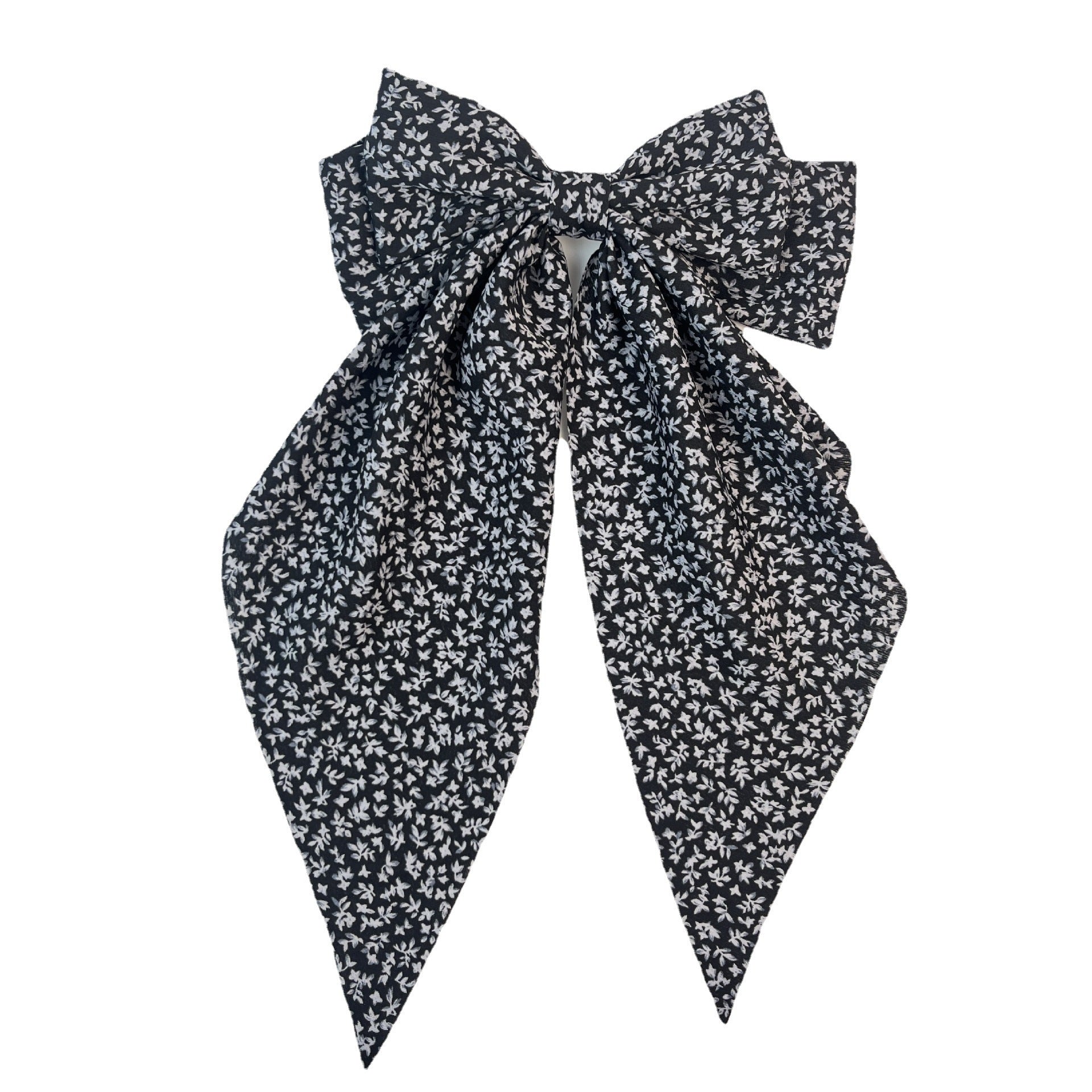 Wholesale Long Floral Bow Drapey Ribbon Spring Head Clip